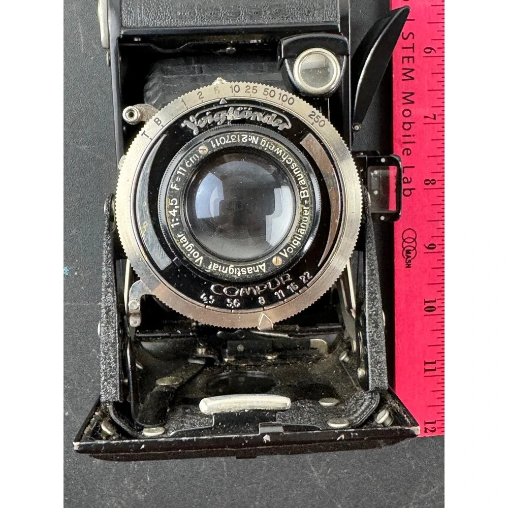 Vintage Voigtlander BESSA Folding‎ Camera Anastigmat 1:4.5 f=11cm Leather Case